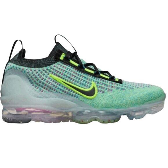 NIKE Air VaporMax 2022 Flyknit 'Volt Photo Blue' Running Shoes Size 5Y/W6.5 - Picture 1 of 14